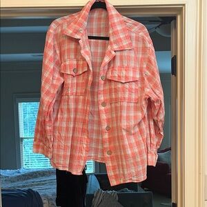 Plaid Button Down Shirt - Pink